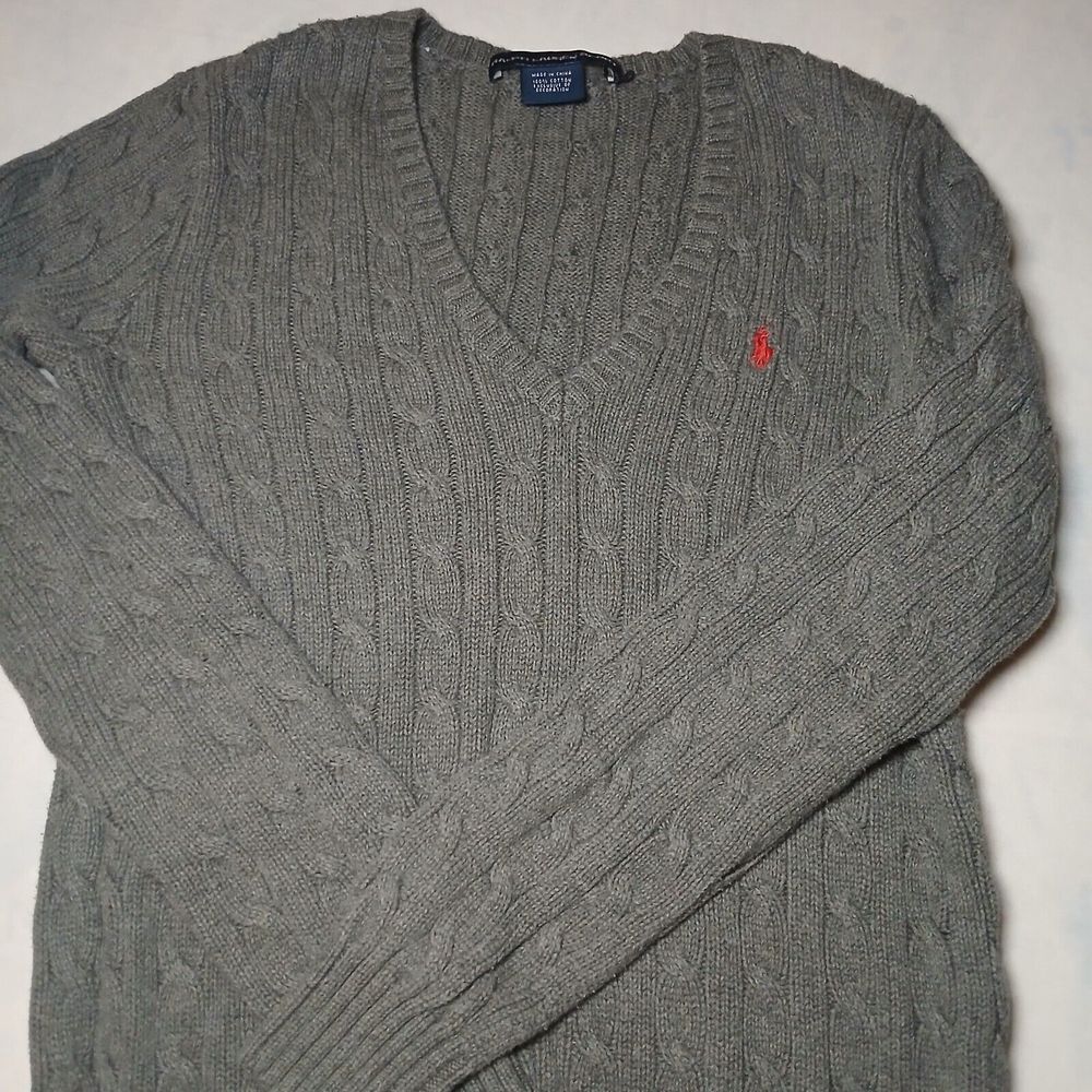 Ralph Lauren Gray Cable Knit Sweater